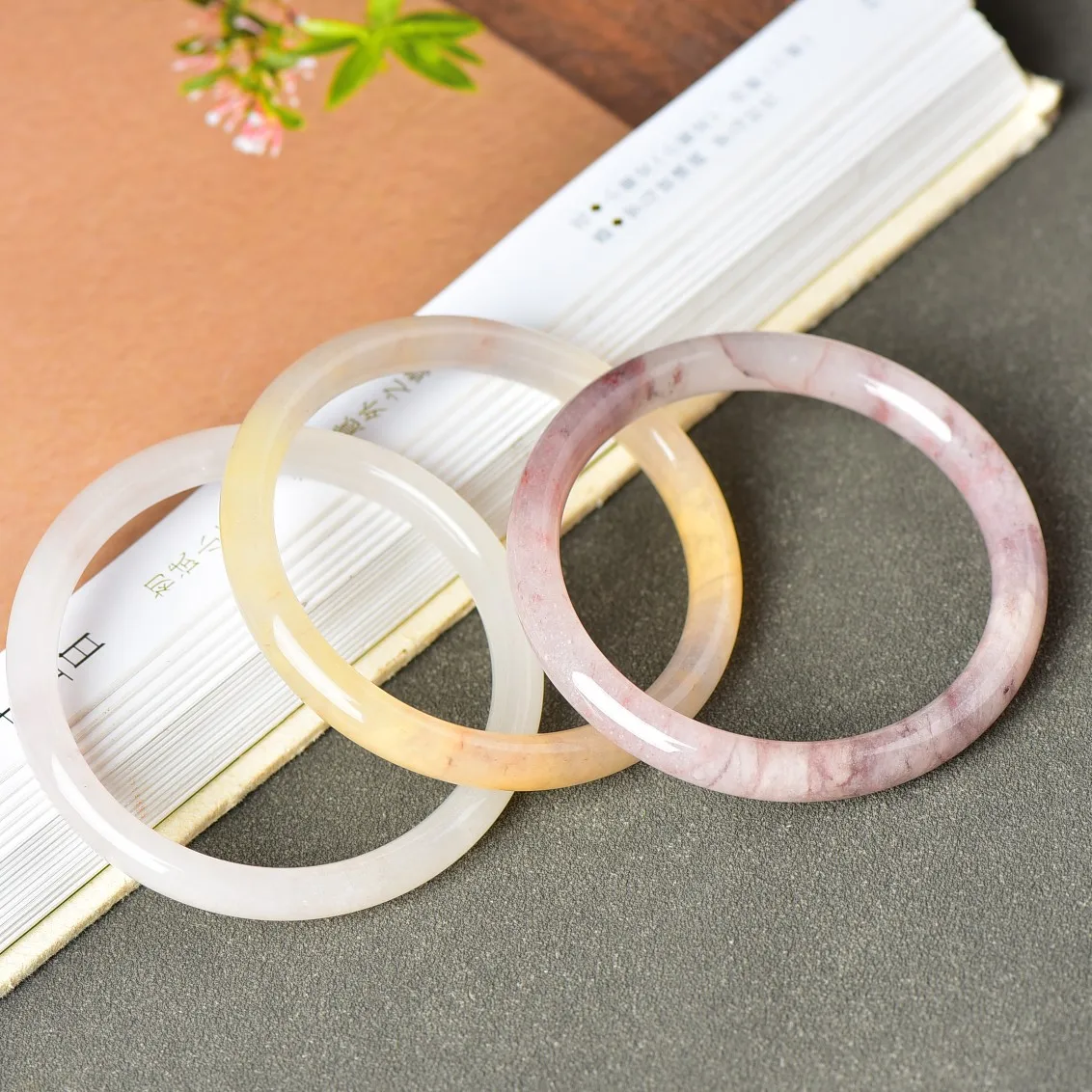 Natural Golden Silk Jade Bangle Multi Color Pink Yellow White Floating Spots Translucent Gemstone Bracelet Healing Jewelry Gift