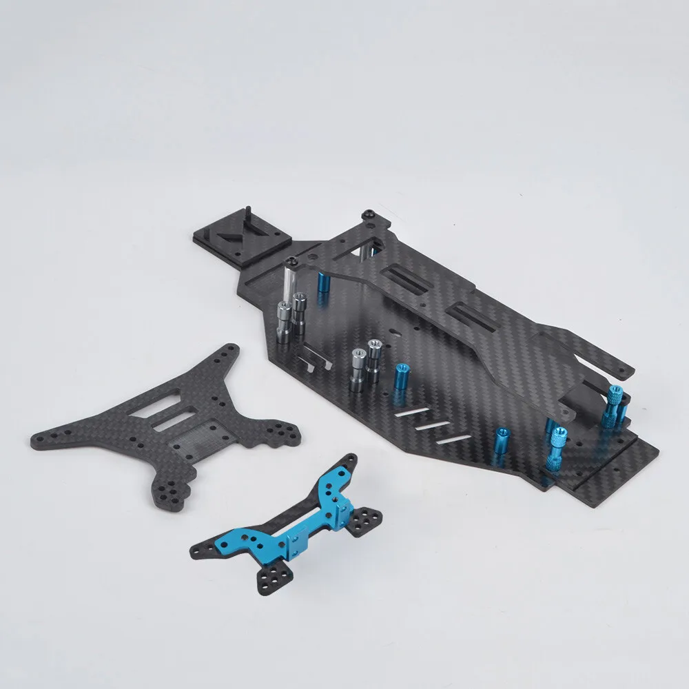 Custom Carbon Lower Deck Chassis w/Shock Tower Upgrade Kit for Tamiya DF-03