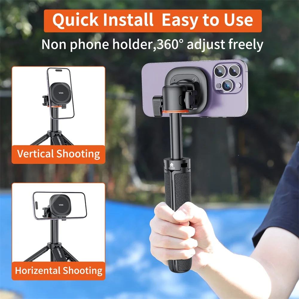 Magnetic Extend Selfie Stick Tripod w 1/4\