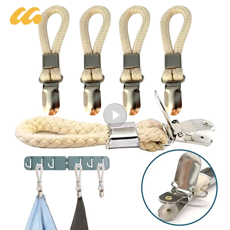 1-5pcs Multi Purpose Hooks Loops Hand Towel Clips Hangers Hanging Clothes Peg Windproof For Hanging Towel Clip Kitchen Storage