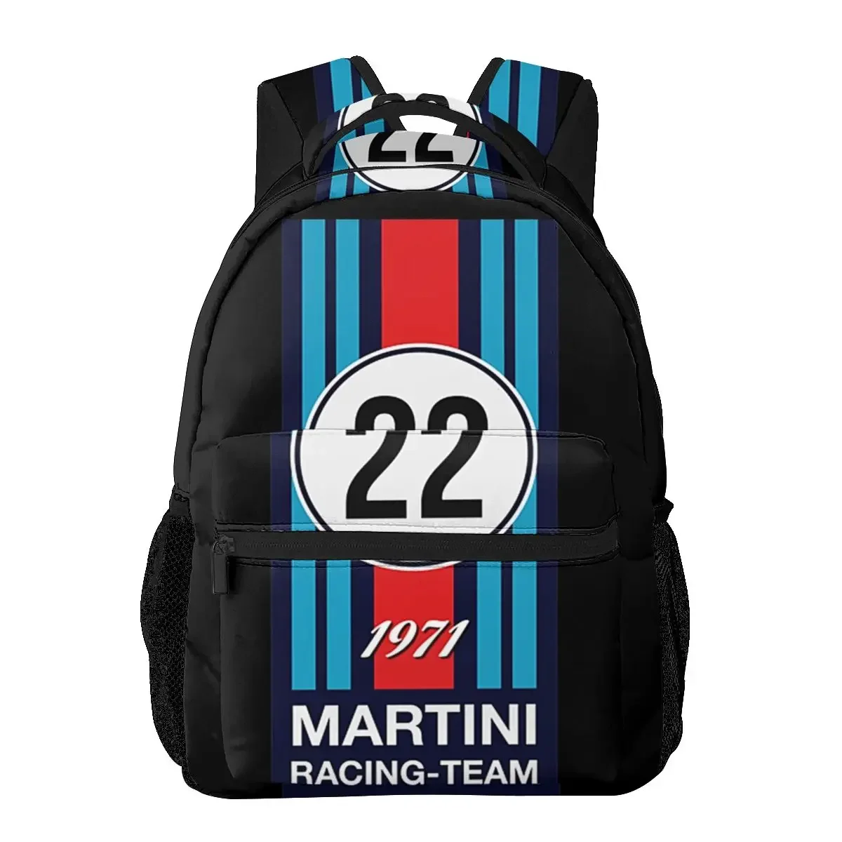 Martini-Porsches Racing Team Backpacks Boys Bookbag Students School Bags Cartoon Laptop Rucksack Shoulder Bag Large Capacity