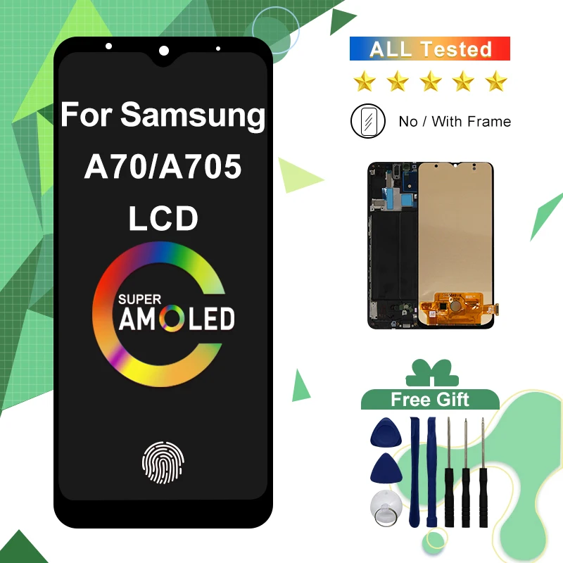 سوبر AMOLED A705F LCD لسامسونج غالاكسي A70 SM-A705F/DSM عرض محول الأرقام بشاشة تعمل بلمس لسامسونج A705 عرض استبدال