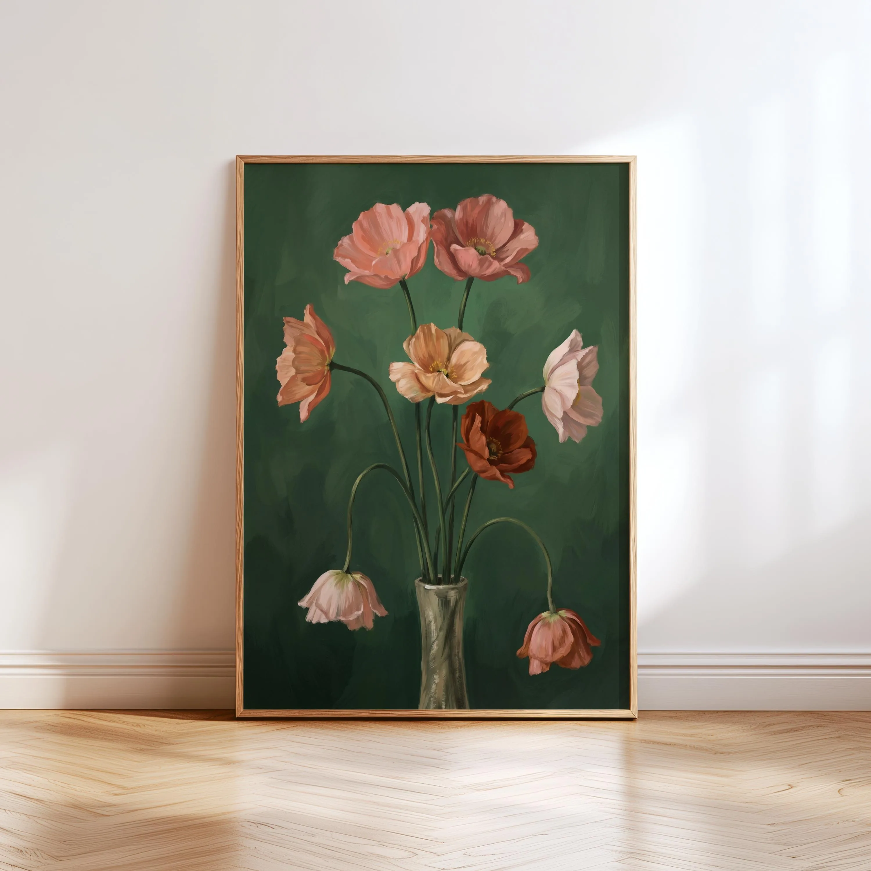 Dark Green Vintage Cat Floral Fruit Canvas Wall Art Iris Tulip Blueberry Kitten Funny Pet Posters Prints Living Room Home Decor