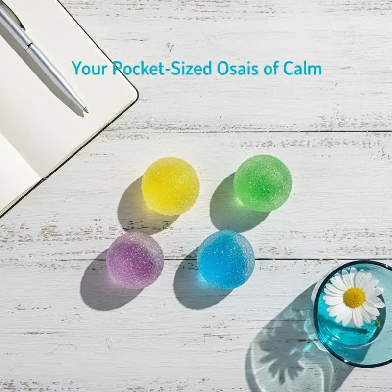Sensory Slushie Squeeze Ball 1PC Reusable Crunchy Crackling Fidget Toy Stress Relief for Kids Adults Calm at Home Work Office