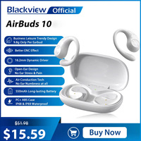 Blackview Airbuds 10 True Wireless Stereo Headphones Sports Open Ear Air Conduction Bass Earphones Bluetooth 5.2 Earbuds Siri