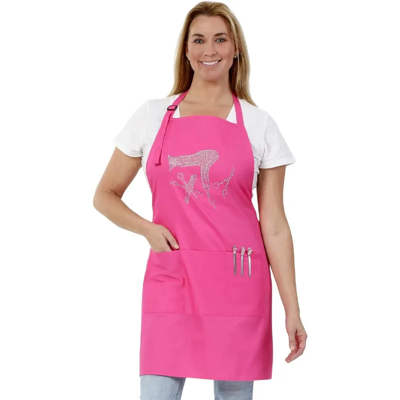 

Large Size Barbershop Stick Imitation Diamond Kitchen Home Hair Salon Pockets Adult Bib Waist Adjustable Strap Aprons P1