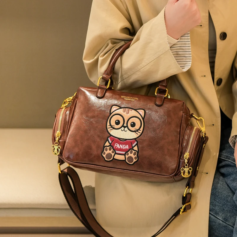 

New casual and fashionable pillow bag cartoon cute handbag, single shoulder crossbody lightweight small bag for women
