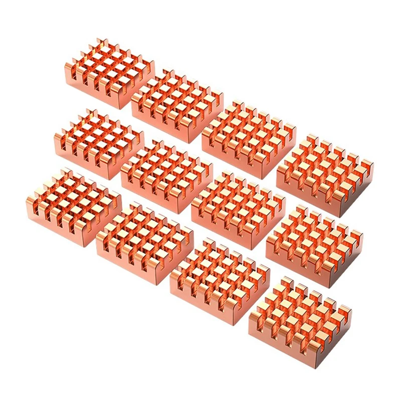 TEUCER 4/812-PCS VRAM koperen koellichaam 13x12x5mm thermisch geleidende koperen plaat voor koeling koeler GPU-chips VRAM VGA RAM GPU
