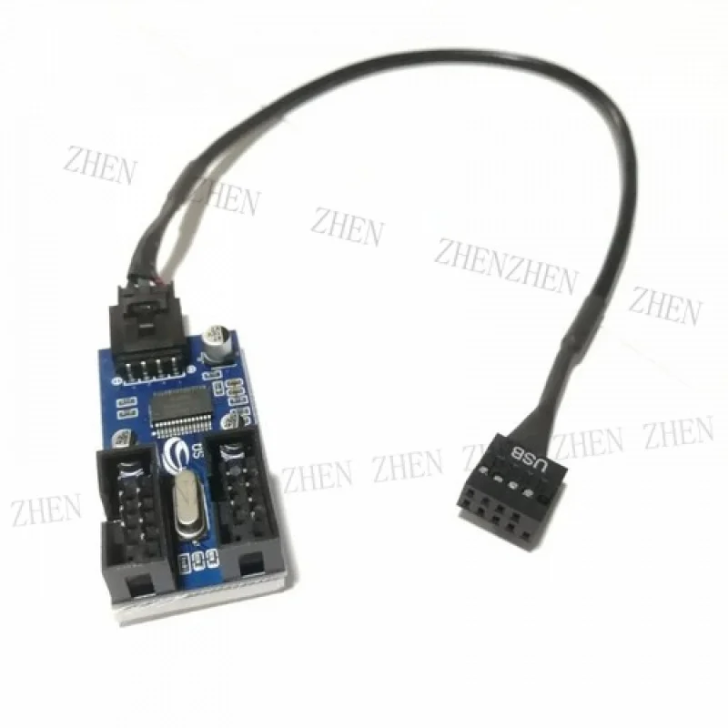 Y Y PC Case Internal 9pin USB 1 To 2 Splitter Chipset Enhanced Version Extender PCB