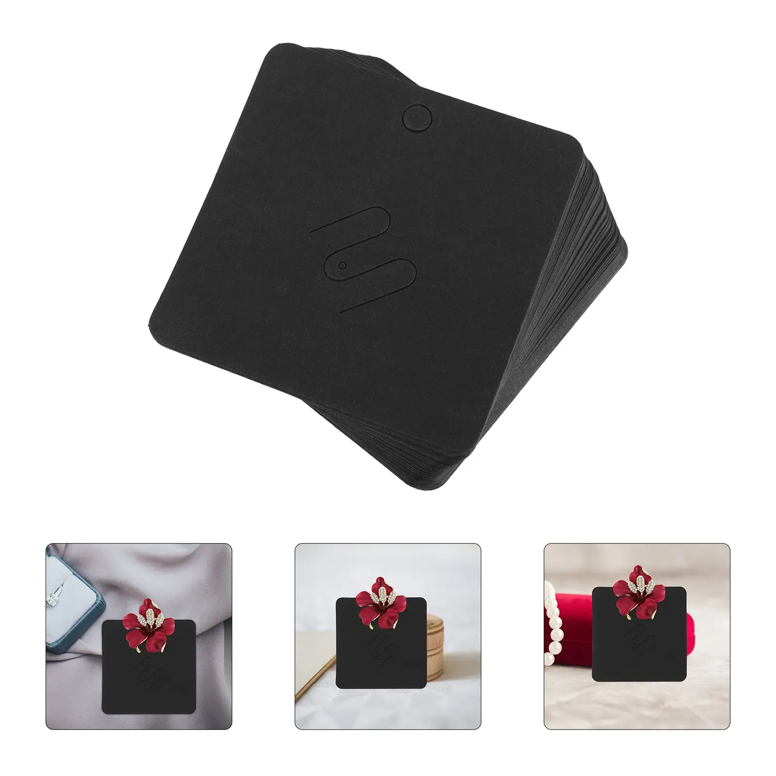 

100 Pcs Brooch Jam Jewelry Pin Packing Card Cards Display Graphics Paper Packaging Holder Displaying