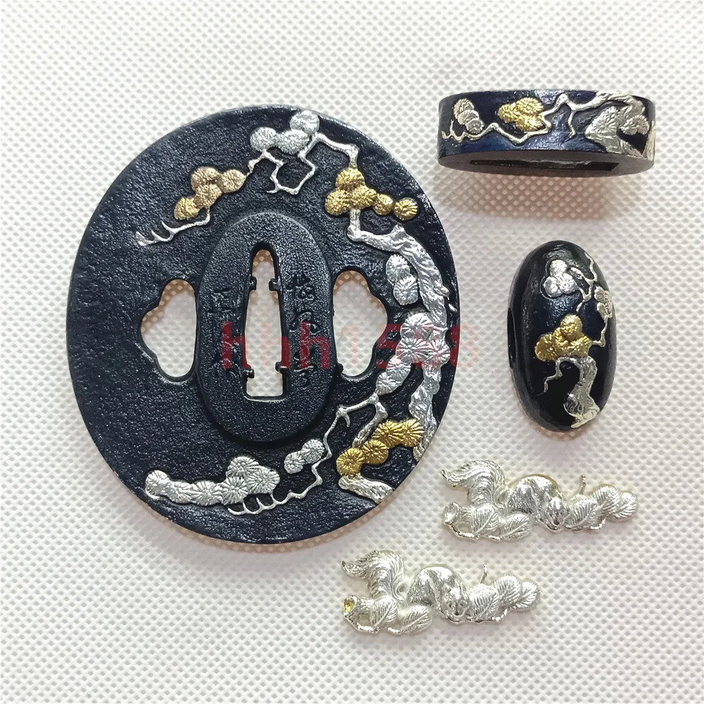 Unique Japan Katana Parts Copper Tsuba Brass Handguard Guard Fuchi Kashira Menuki For Japanese Samurai Sword Fitting Very Good ﻿