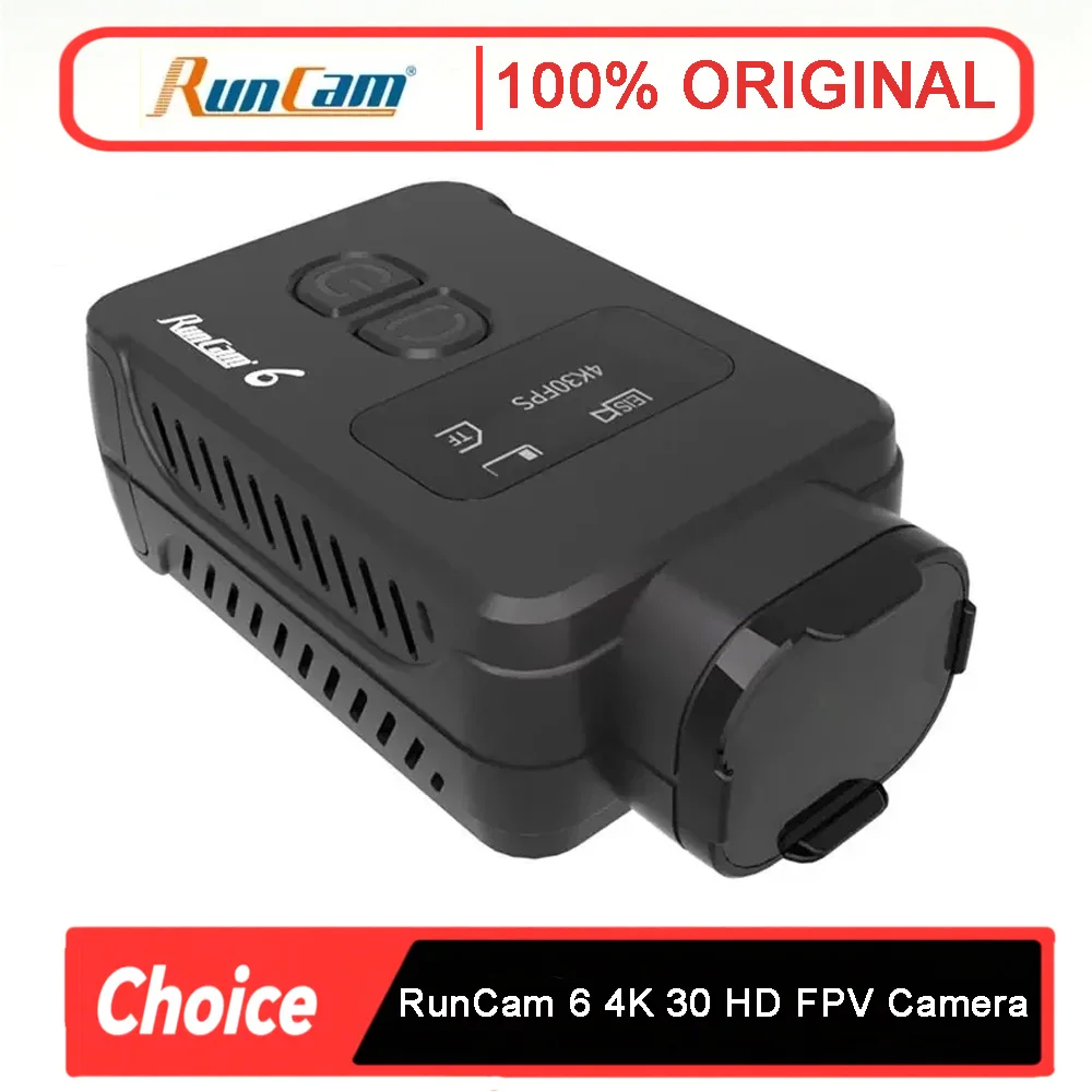 

Runcam 6 4K HD SOIY IMX377 30fps 1/2.3 inch 128*64 155°FOV WiFi Adaptable Sports Camera Set for FPV Drone Airplane RC Model