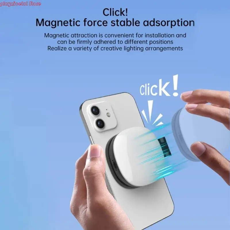 E8BA Luz círculo LED magnético recarregável para smartphone ângulo smartphone Individual Retrato Mirror portátil C