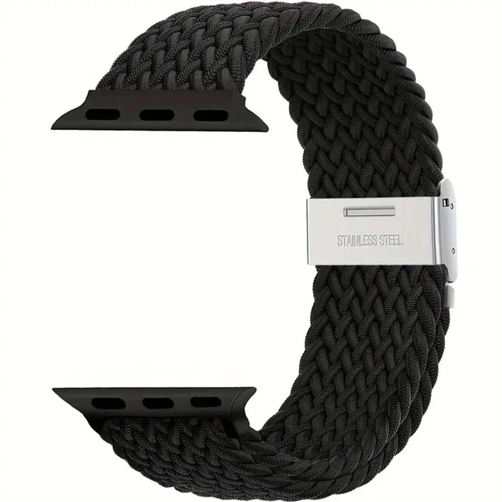 Nylon Elastic Strap For Apple Watch Band 49mm 45mm 44mm 42mm 41mm 38 40 mm Braided Solo Loop iWatch Series 10 9 8 7 SE 5 Ultra 2 image 5