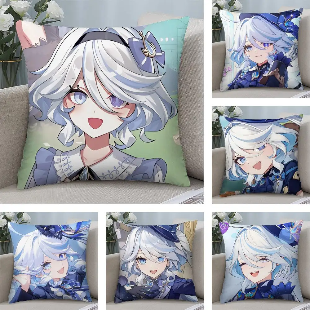 

Furina Genshin Game Cushion Cover Square Pillow Bedroom Sofa Leisure Comfort Living Room Home Decoration 40X40