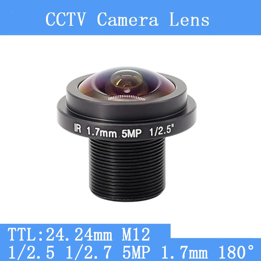 6G Ultra-Wide 1.7mm HD M12 Lens Thread 1/2.5 Security Surveillance Cameras Lens