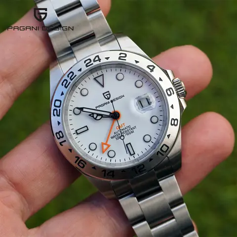 PAGANI DESIGN 2024 New V2 GMT Automatic Men's Auto Mechanical Watch Stainless Steel 10bar Waterproof Reloj Hombre
