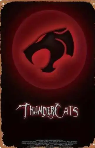 THUNDER CATS MOVIE PROMO METAL TIN SGN RED THUNDER CAT SYMBOL MOVIE ROOM ART sign