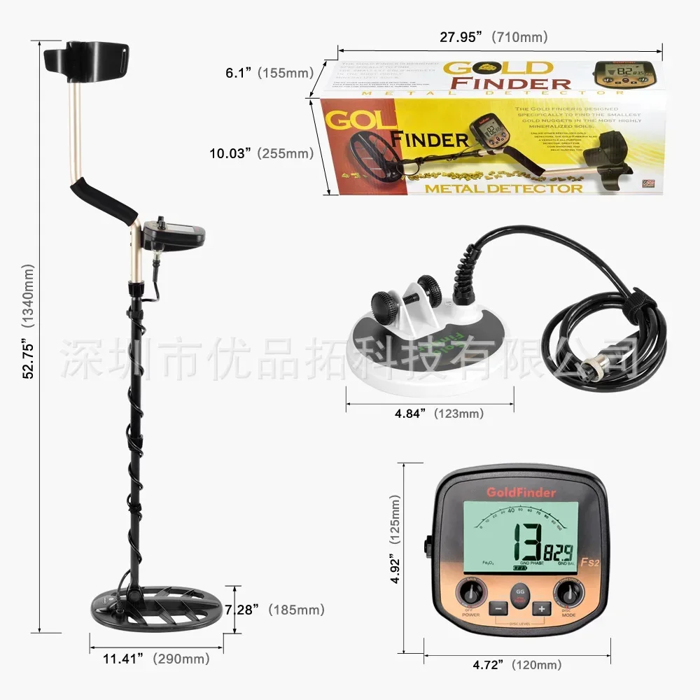 vibration alert FS2 gold metal detector archeological high-precision treasure hunting underground treasure finder gold