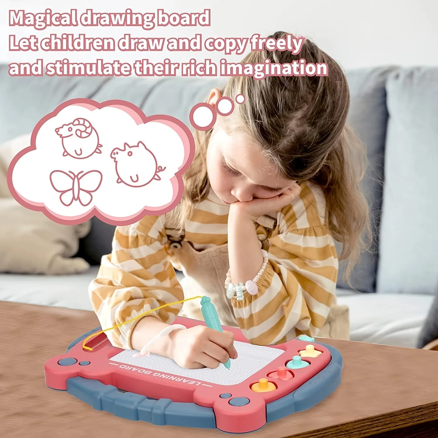 Magnetic Drawing Board: Educational Learning Toy For Toddlers, Perfect Birthday Gift For Boys & Girls 2 Years Old Christmas And