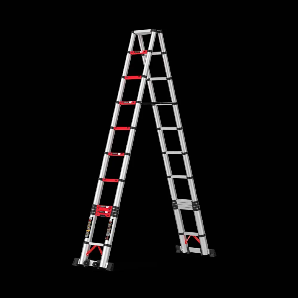 Double Sided Multifunctional Hinge Type Telescopic Ladder,Thickened Steel Pipe Engineering Ladder, Household Portable Elevator