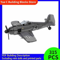Military Aircraft Model MOC Building Block Focke-Wulf Fw 190 A-8 Modular Technology Gift Holiday Assemble Children Toy Suit