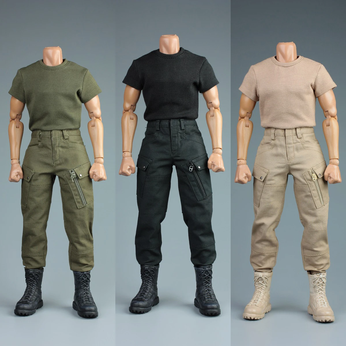 AFS 1/6 Scale Male Tactical Clothing Combat T-shirt Pants Set Model Fit 12'' Soldier Normal Action Figure Body Dolls