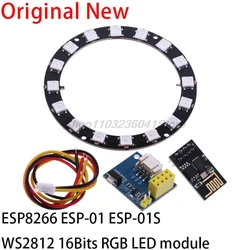 ESP8266 ESP-01 ESP-01S WS2812 16Bit RGB LED Controller Module for Arduino IDE WS2812 Light Ring Smart Electronic DIY with esp-01