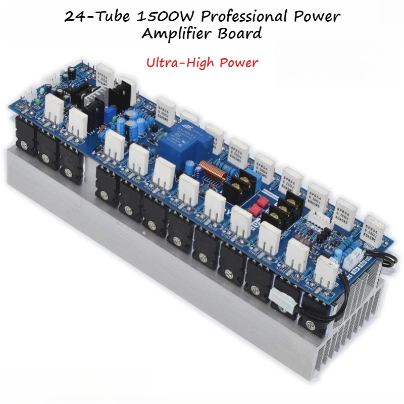 

24-трубная 1500-ваттная высокомощная профессиональная плата усилителя мощности, Hi-Fi стерео аудиомодуль для сцены и домашнего аудио DIY
