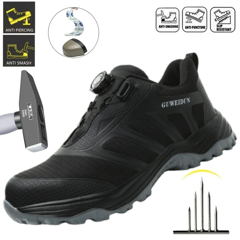 

Comfortable Safety Shoes Men Steel Toe Sneaker Work Man Puncture Proof Work Safety Industrial Mining Building Protective Shoes