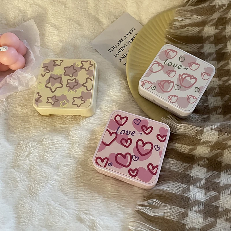 Contact Lens Case For Girls Portable Mini Contact Lens Box Contact Lens Container Soak Storage Kit