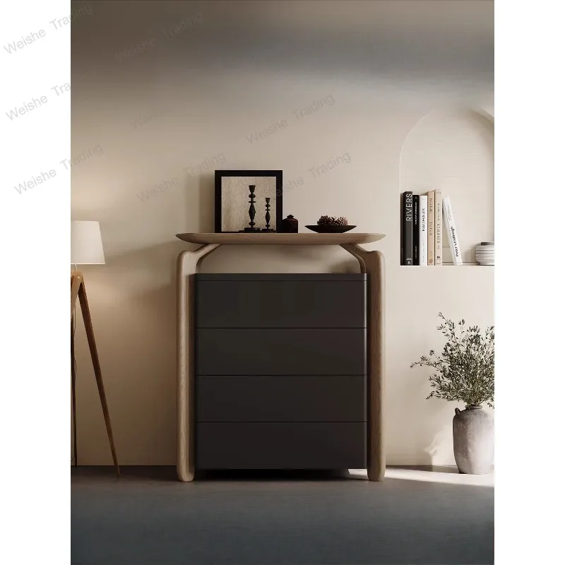 

four-chest cabinet Italian minimalist large-capacity creative storage solid wood living room paint small apartment household