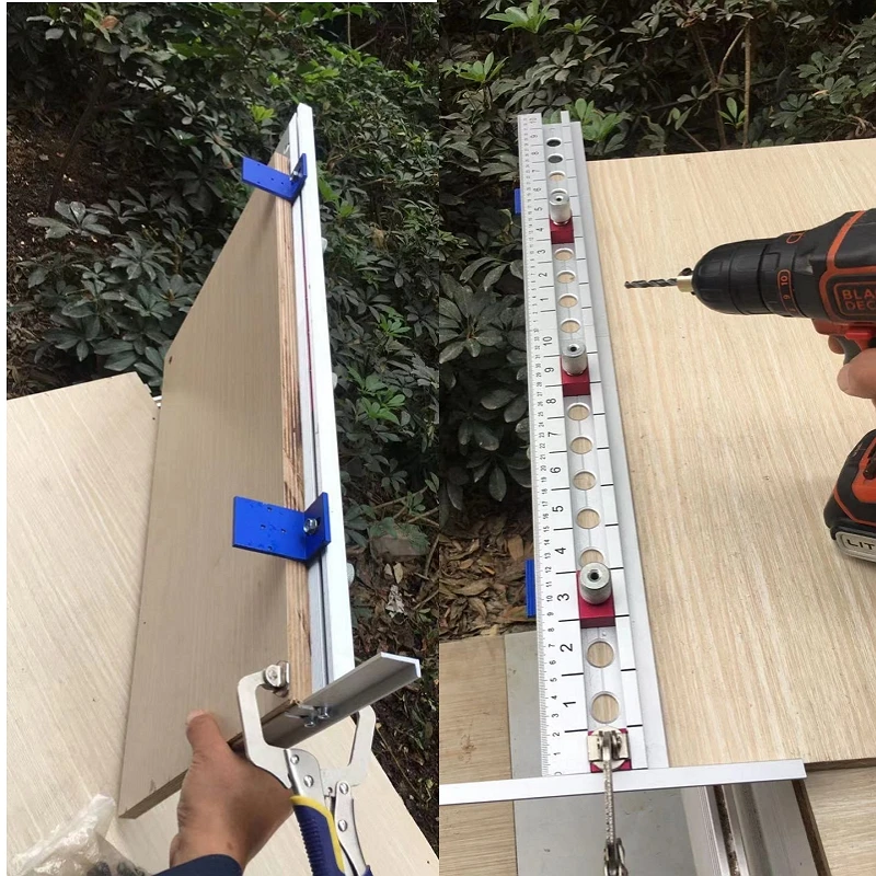 Dowelling تهزهز قابل للتعديل الألومنيوم جيب ثقب الرقصة للأثاث ربط 3 في 1 النجارة الحفر محدد اللكم مثقاب الخشب