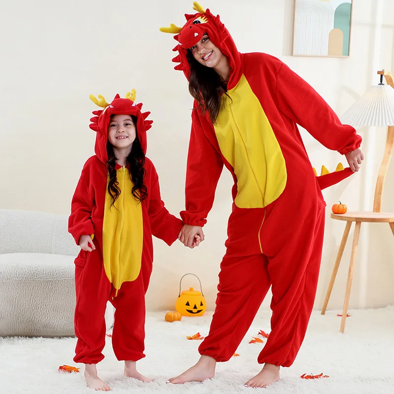 

New Style Flannel Jumpsuit for Home Family Children and Adults Animal Jumpsuit Performance Suit