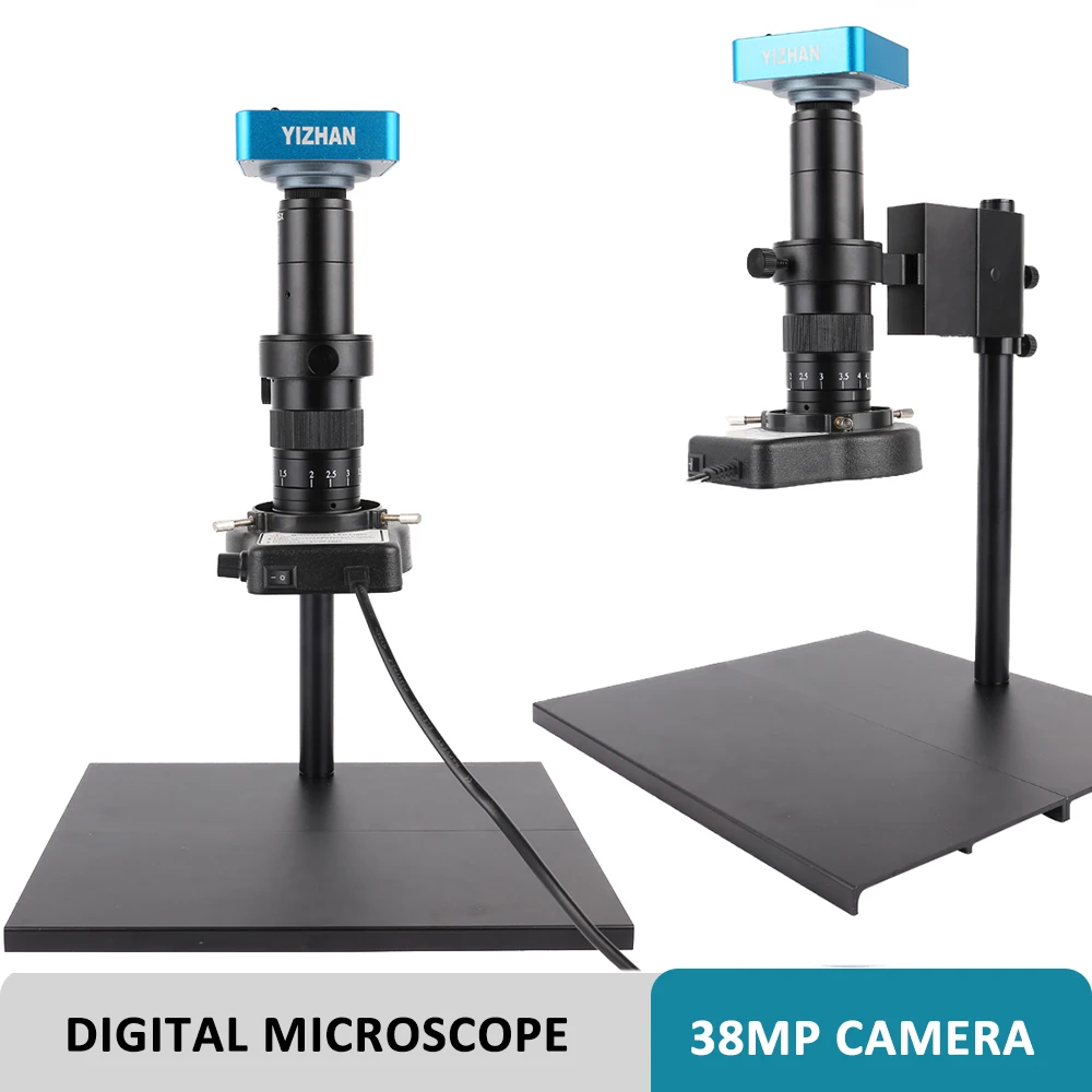 HD Industrial Monocular Microscope 1080P HDMI USB Digital Video Microscope Camera 180X Lens For PCB Soldering Fabric Observe