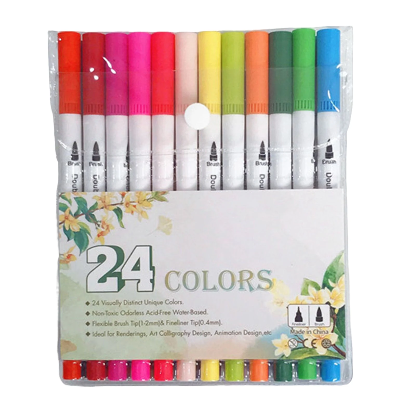 Double-ended Outline Markers Marcadores Coloridos Marcador Multifuncional Faça Você Mesmo Diferentes Padrões para Livros de Colorir Projetos Escolares