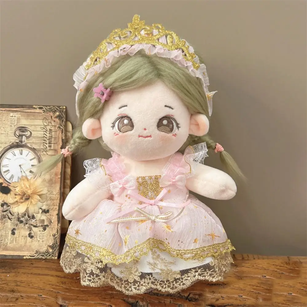 20CM Lolita Doll Clothes Maid Attire Princess Dress Miniature Dress Suit Doll Accessories Cosplay Doll Headwear Dress Set