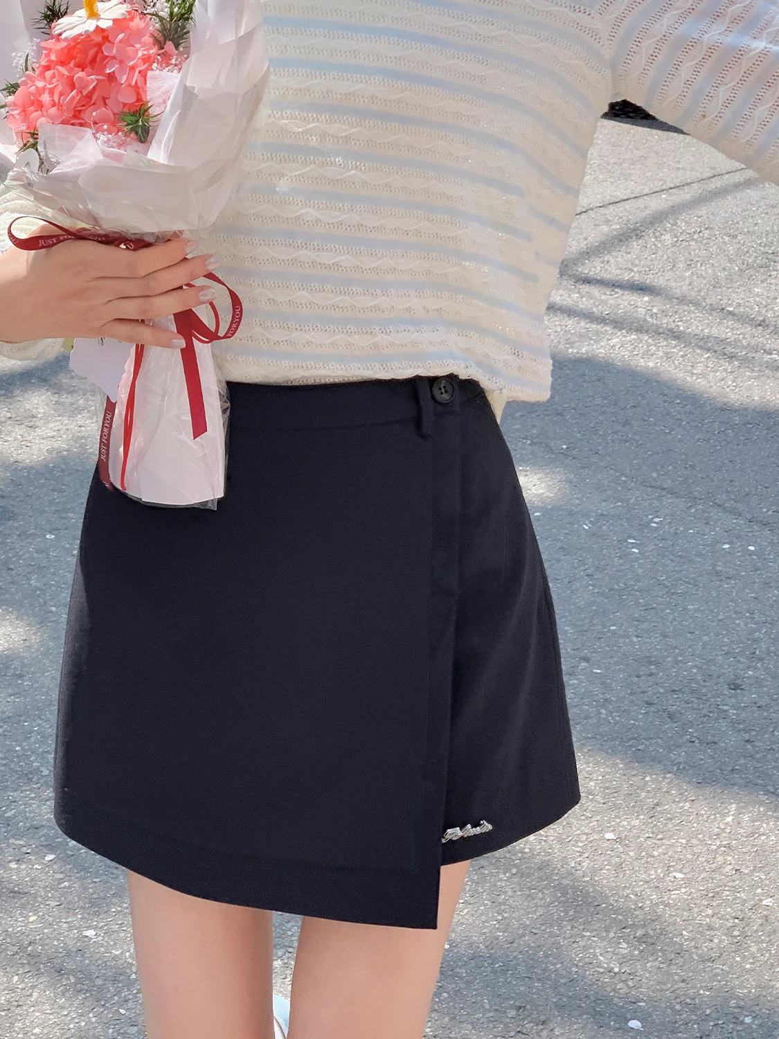 

Модная повседневная темно-синяя юбка-полусолнце с высокой талией, универсальная, А-силуэт, для женщин, весна-лето, новинка, эластичная, с поясом