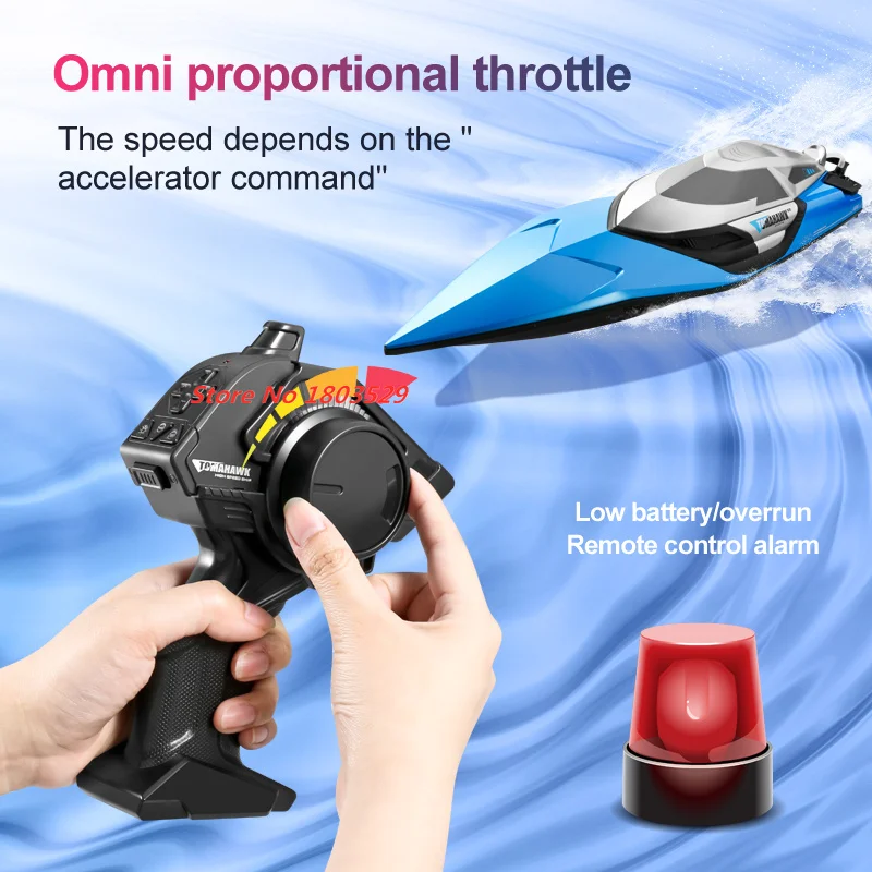 70km/h 50CM Large RC Racing Boat Oversized 200M Remote Control Speedboat Capsize Reset Dual Motor Waterproof Racing Boats Water