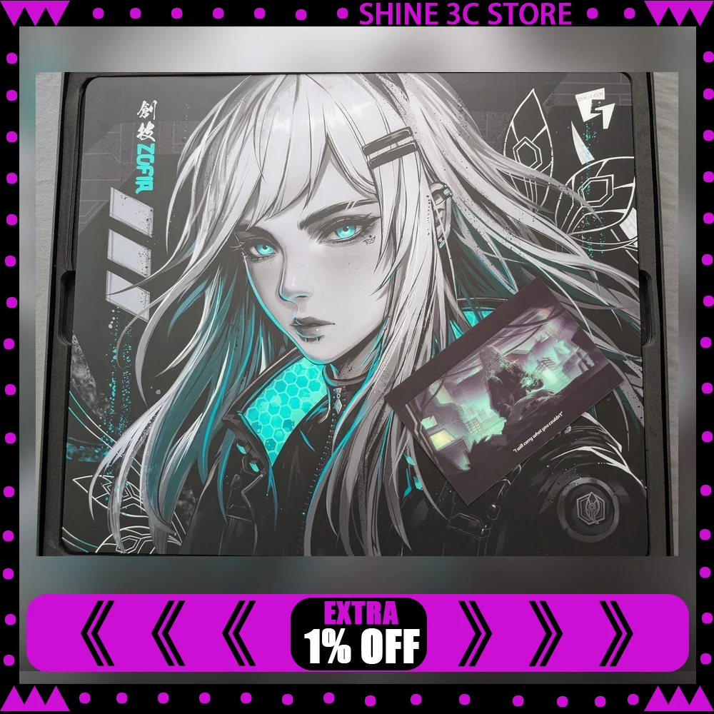 PAN GLSSWRKS x ZOFIA Tempered Glass Mouse Pad 490x420mm Limited Gaming Desk Glass Smooth Mouse Mat for FPS Esports