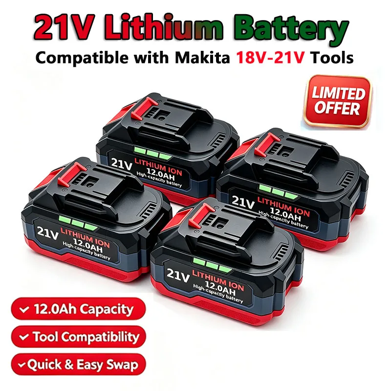 Original 21V Battery High Capacity Rechargeable Lithium Ion Battery for Makita 18V Battery Power Tool DDF487 with BMS