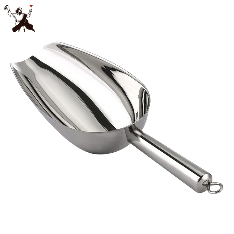 

10oz Ice Scoop Kitchen Food Candy Scoop Polish Stainless Steel Ice Scoop Food Flour For Bar Commercial Kitchen Tools Bar Tools