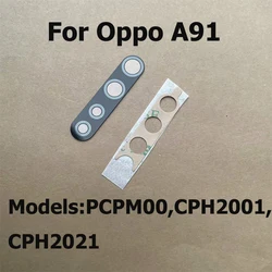 Oppo A91 후면 카메라 유리 렌즈 후면 카메라 커버 교체, 접착제 스티커 수리 부품, 신제품