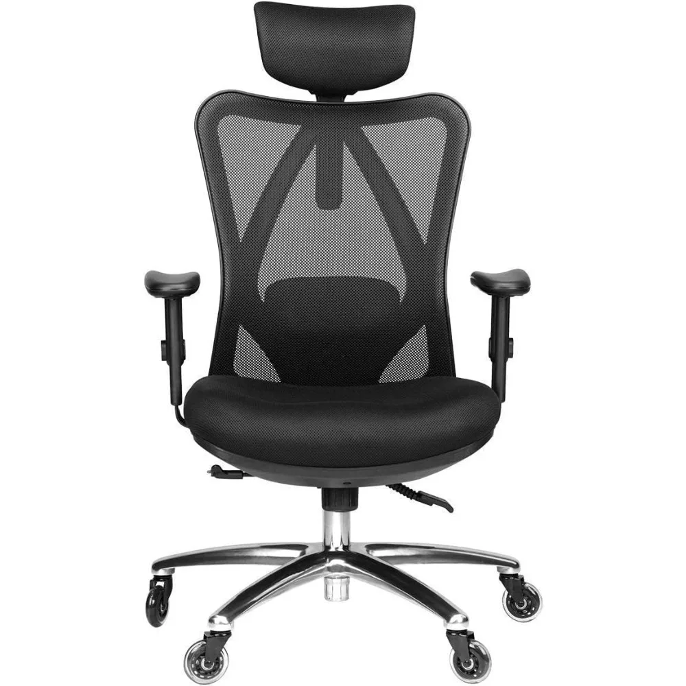 

Ergonomic Office Chair - Adjustable Desk Chair with Lumbar Support and Rollerblade Wheels - High Back Chairs with