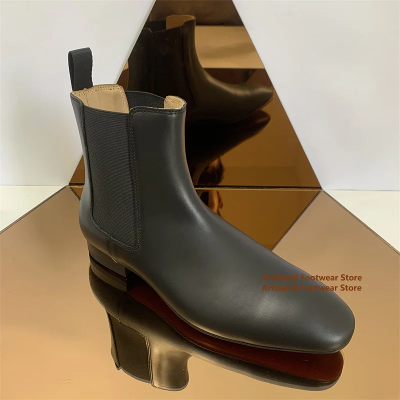 

Elastic Band Chelsea Boots British Style High-Top Men's Booties Trendy Handmade New Arrivals Stylish Men Shoes Men's Boots