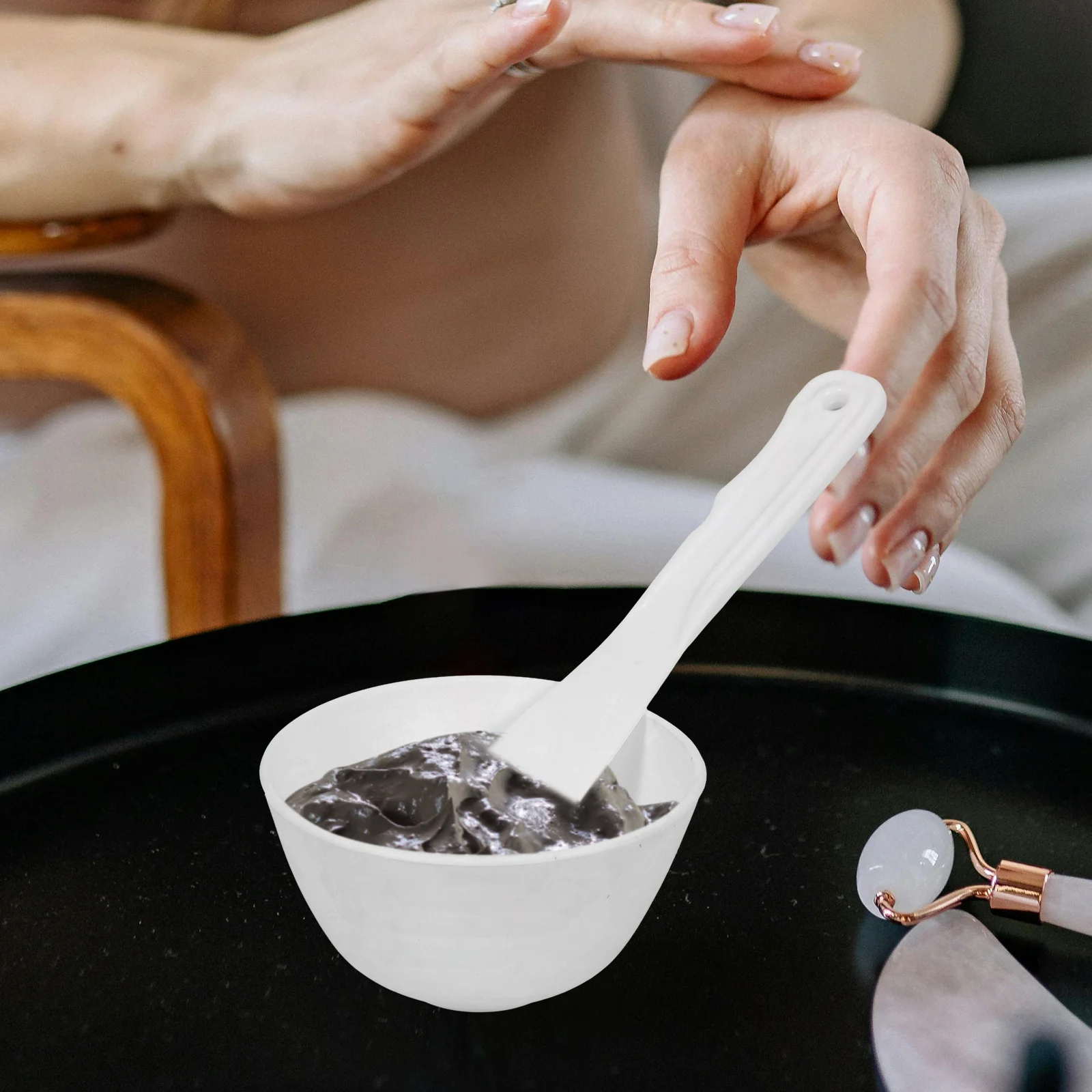 1 Juego de 1 Juego de cuenco para máscara Diy, cuenco mezclador de silicona para Kit de fabricación de mascarillas faciales, aplicador, accesorios de belleza, suministro de Spa, herramienta Facial