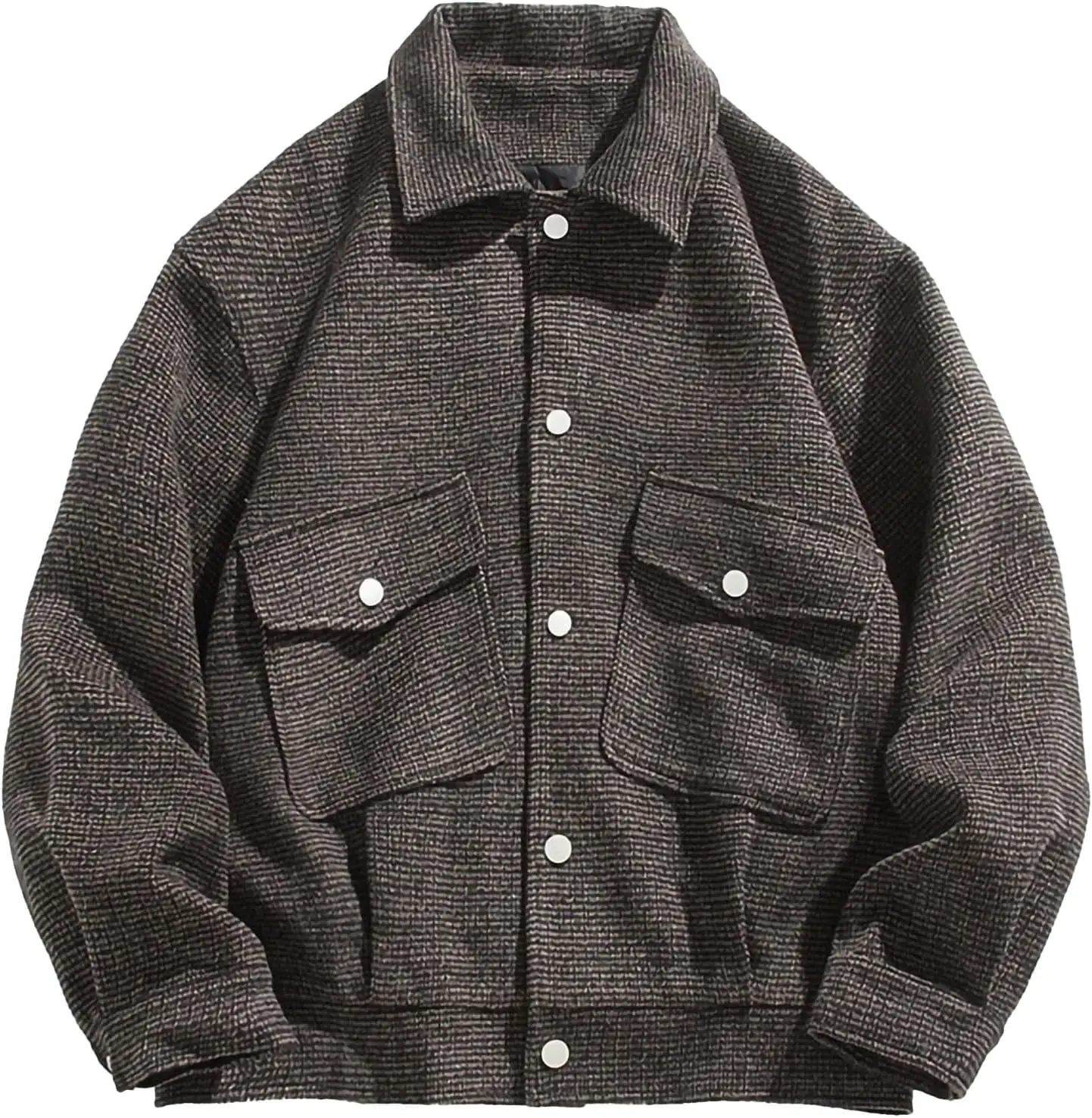 Button Down Jaket jins pengendara sepeda pria, mantel jaket Denim klasik banyak kantong, jaket Trucker kasual nyaman