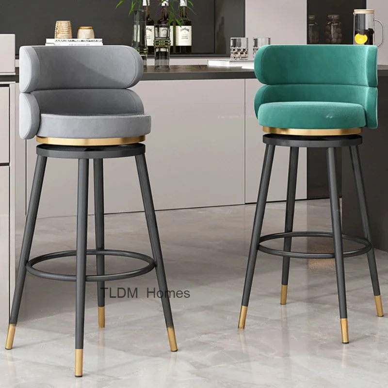 Silla de Bar para el hogar, taburete con escalón, taburetes para encimera de cocina, respaldo de barbería, sillas de salón modernas, diseño de