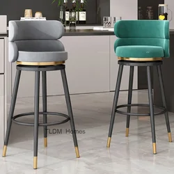 Silla de Bar para el hogar, taburete con escalón, taburetes para encimera de cocina, respaldo de barbería, sillas de salón modernas, diseño de belleza ligero de lujo nórdico