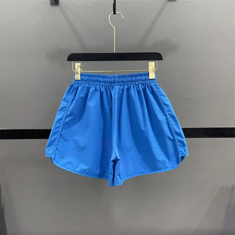 

Colorful Quick-drying Sports Shorts for Women Summer Thin Casual Drawstring Loose Solid Wide-leg Pants Chic